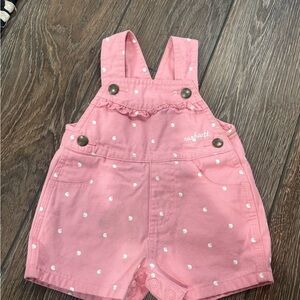 Carhartt Pink Kids Overalls with White Dots